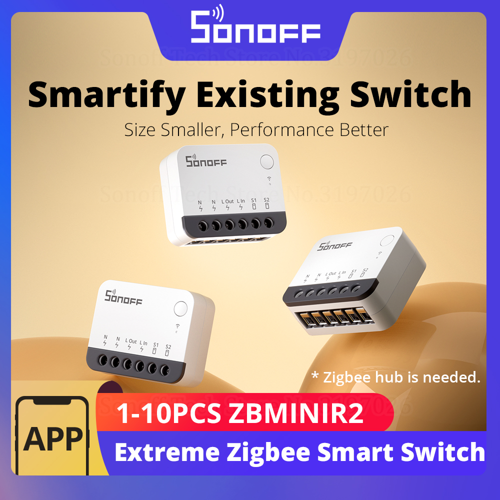 Sonoff - SONOFF ZBMINIR2 สวิตช์อัจฉริยะ Zigbee โหมดรีเลย์แยกส่วน ควบคุมสวิตช์ภายนอก