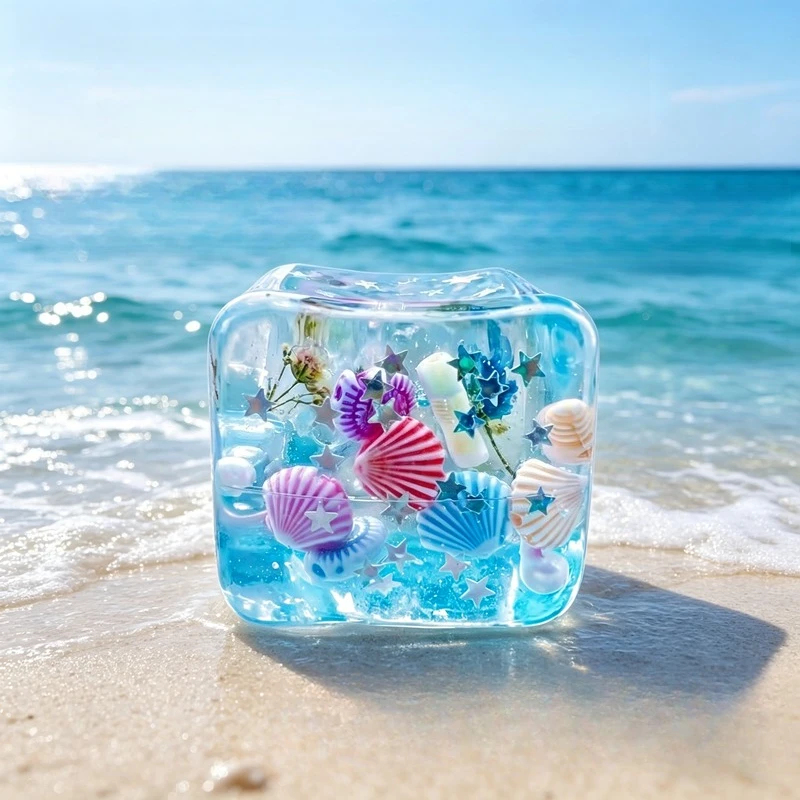 Shelly - ของเล่นบีบคลายเครียดรูปเปลือกหอยแบบฝังในตัว ยี่ห้อ Ocean Style บีบแล้วคืนตัวช้า ของเล่นสัมผัสเนื้อมอจิ
