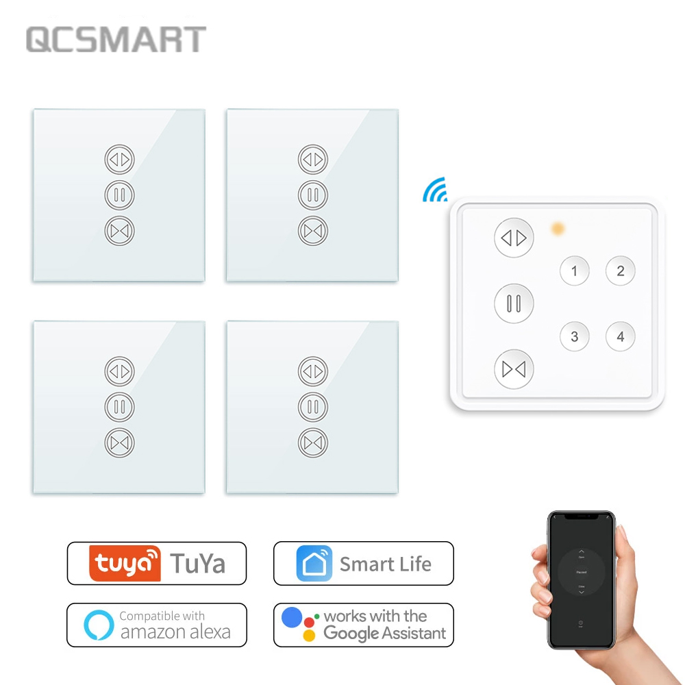 Tuya 4 Channel - Tuya Smart Life RF WIFI ผ้าม่านสำหรับลูกกลิ้งชัตเตอร์หน้าต่างผ้าม่านระยะไกล4ช่อง