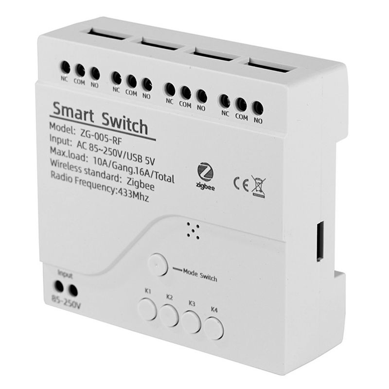 Smart Relay Tuya - [NEWA08R] โมดูลสวิตช์อัจฉริยะ Tuya Zigbee 4 ช่อง