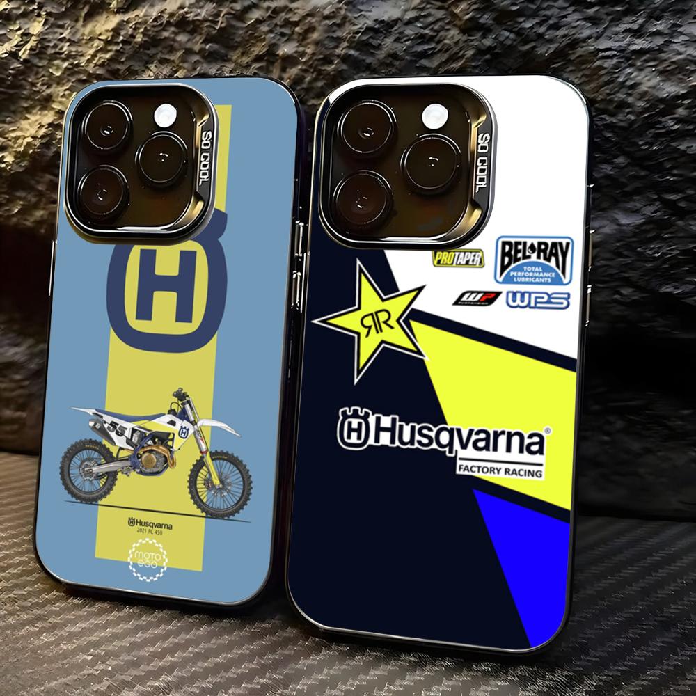 Shelly - เคสโทรศัพท์มอเตอร์ไซค์ H-Husqvarnaes-S สีเงิน สำหรับ iPhone 17