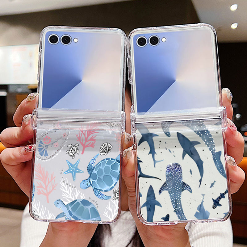 Shelly - เคสโทรศัพท์ลายเปลือกหอยฉลาม สำหรับ Samsung Galaxy Z Flip8