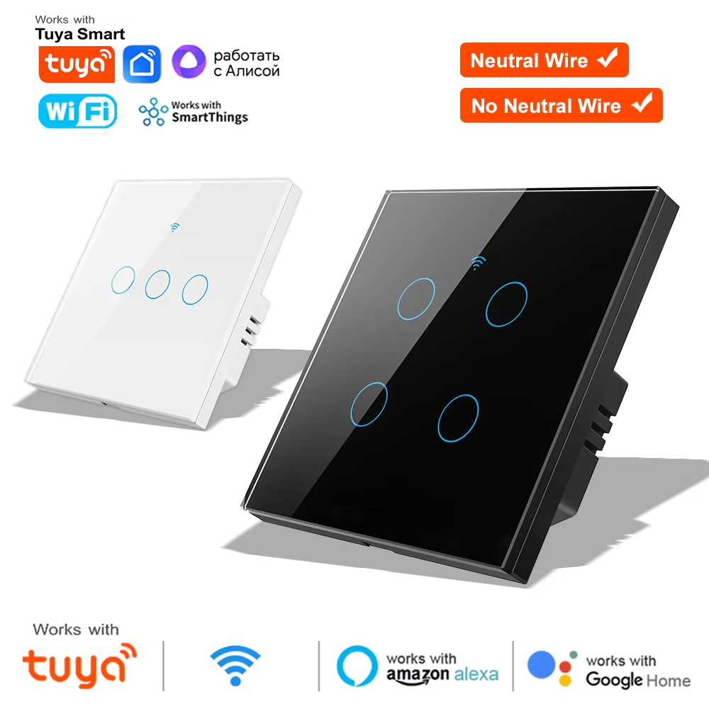 Smart Relay Tuya - สวิตช์ไฟติดผนังแบบสัมผัส 1 2 3 4 ช่อง
