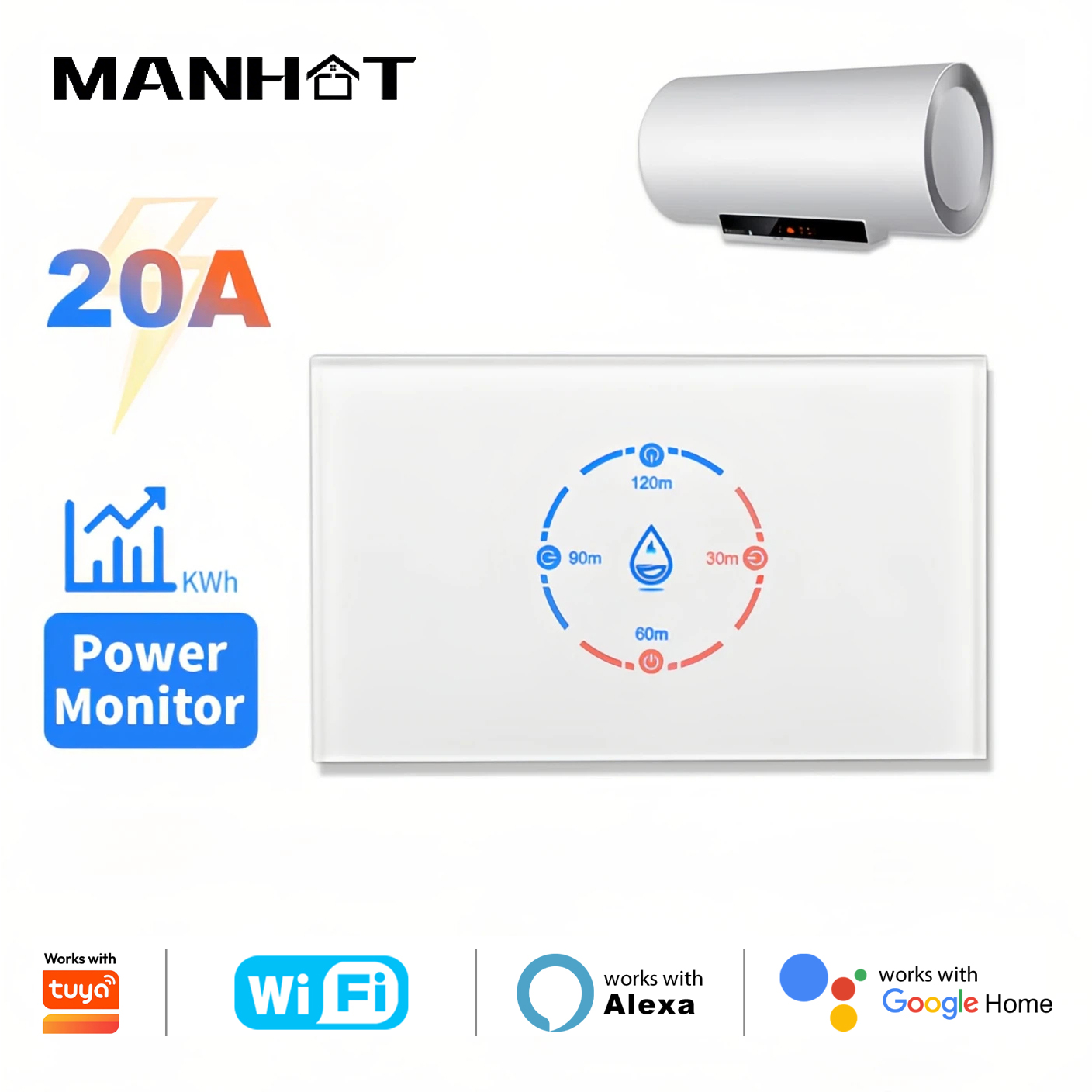 Sonoff Basic - สวิตช์หม้อต้มน้ำอัจฉริยะพร้อมระบบตรวจสอบพลังงาน 4400W สวิตช์เครื่องทำน้ำอุ่นอัจฉริยะ 20A มาตรฐานสหรัฐอเมริกา ใช้งานร่วมกับ