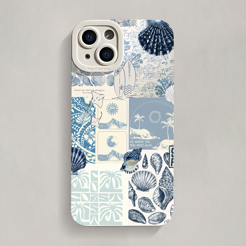 Shelly - เคสโทรศัพท์ลายเปลือกหอยและสาหร่ายทะเลสไตล์ชายฝั่ง Ocean Creative สำหรับ iPhone 18
