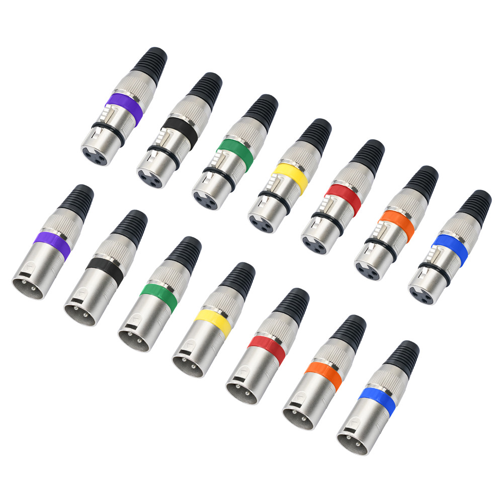 Shelly Plug - ขั้วต่อ XLR 3 พิน ตัวเรือนโลหะผสมสังกะสี วงแหวนสี