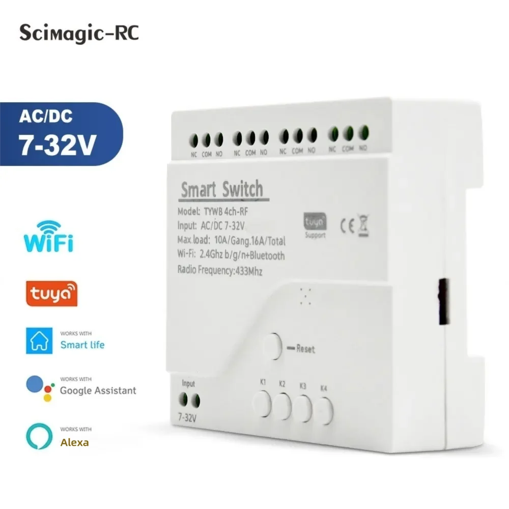 Tuya 4 Channel - Tuya สมาร์ท WiFi 7-32V 85-250V สวิทช์