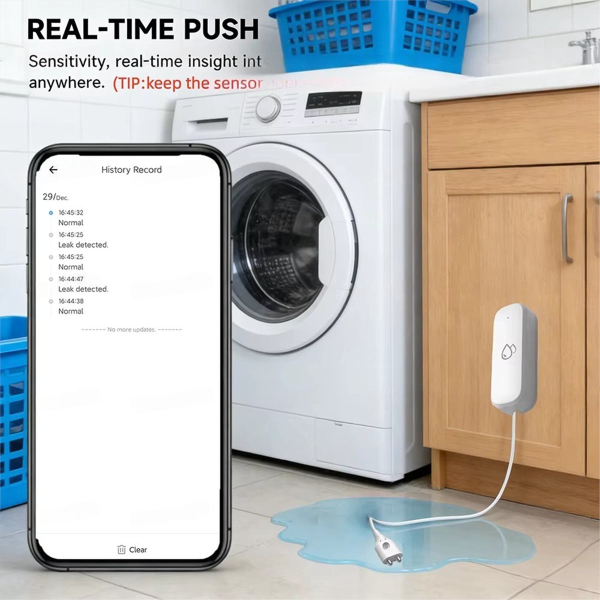 Tuya Smart - เซ็นเซอร์ตรวจจับน้ำรั่วแบบ ZigBee ที่ใช้งานร่วมกันได้ พร้อมระบบเตือนภัยสำหรับบ้านอัจฉริยะ ตรวจจับน้ำท่วมและน้ำรั่ว พร้อมระบบป้องกันความปลอดภัยสำหรับ