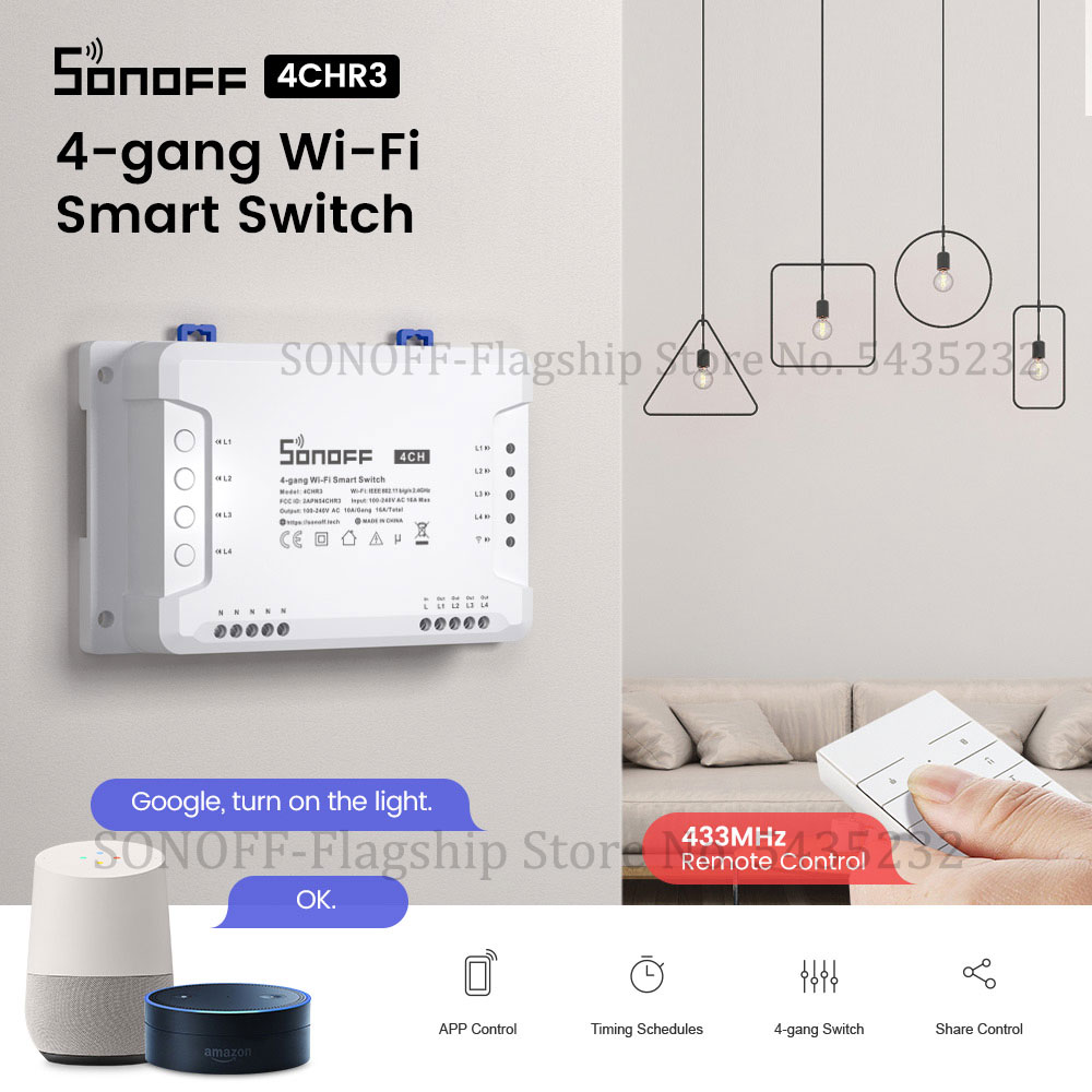 Itead SONOFF 4CH R3 Wifiรีโมทค - Sonoff บทวิจารณ์และราคา