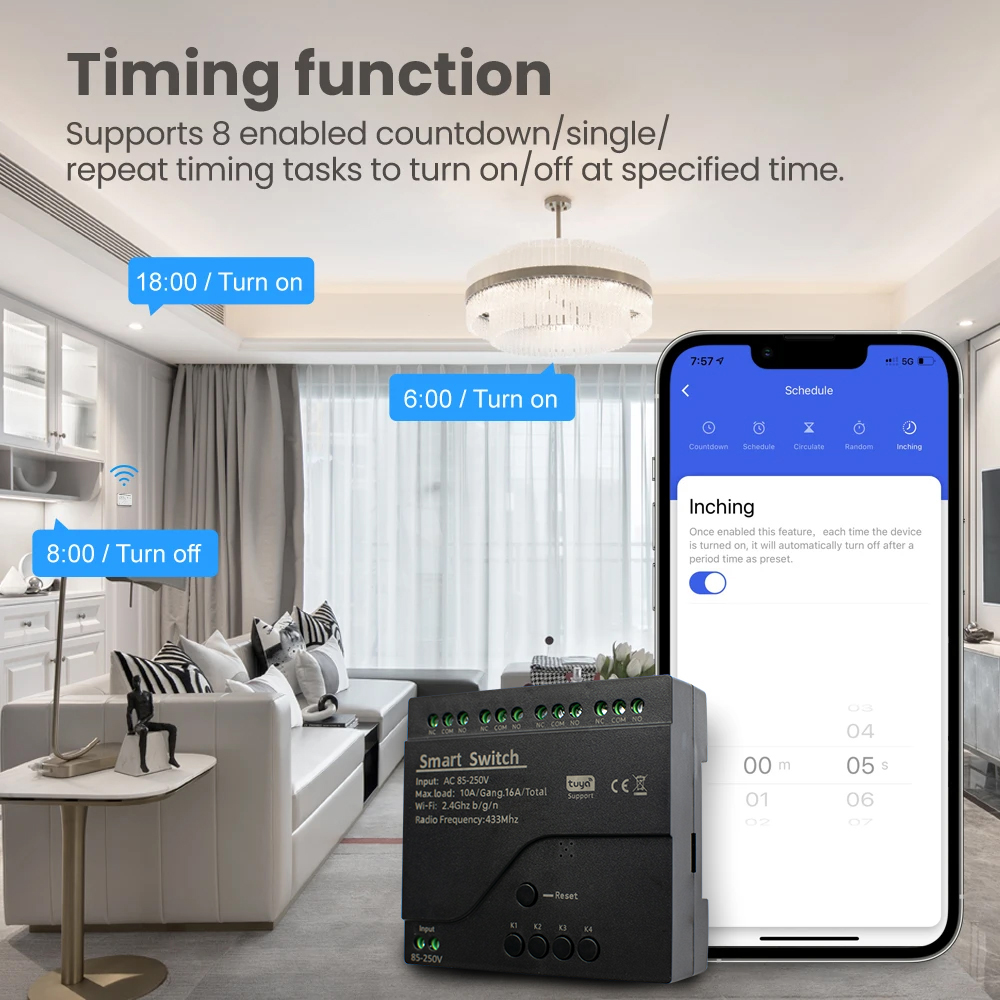 โมดูลรีเลย์ WIFI สวิตช์มอเตอร์ - Tuya 4 Channel บทวิจารณ์และราคา