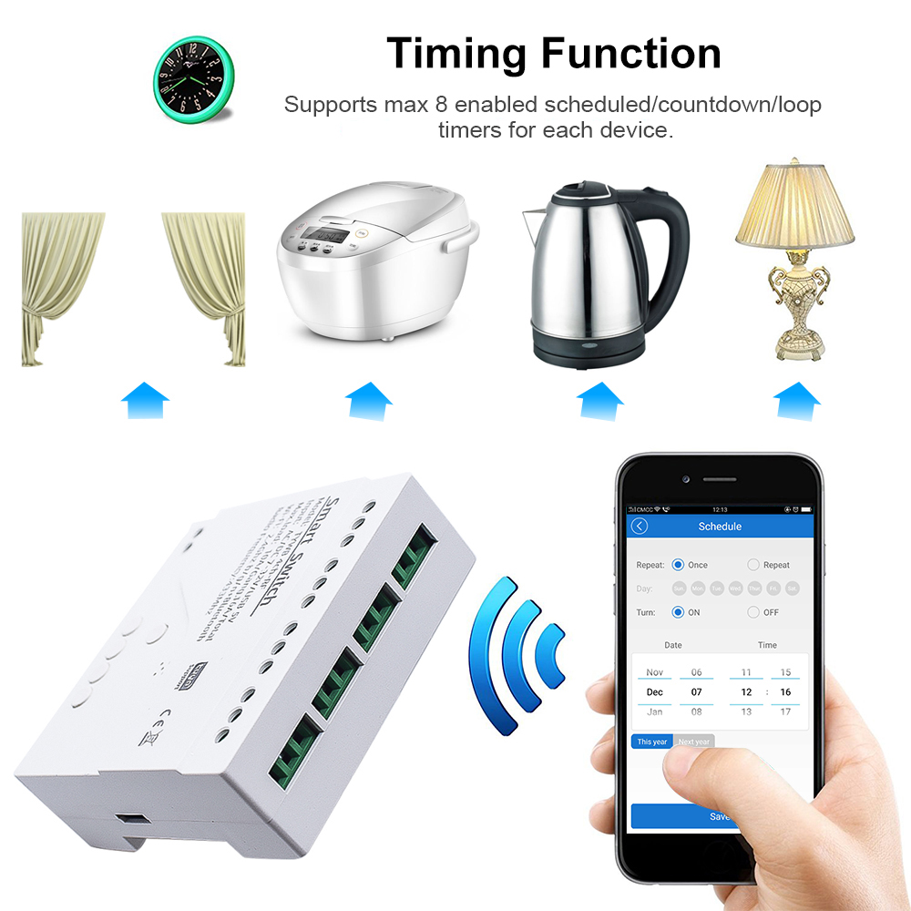 สวิตช์ไฟอัจฉริยะ Wifi 4 ช่อง โ - Tuya 4 Channel บทวิจารณ์และราคา