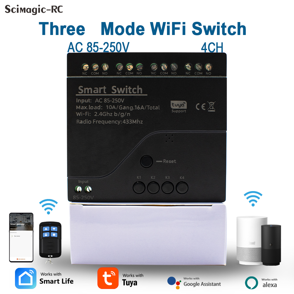 โมดูลรีเลย์ WiFi 4CH Tuya Smar - Tuya 4 Channel บทวิจารณ์และราคา