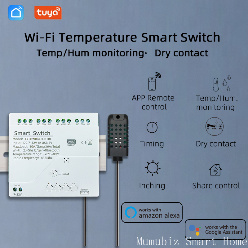 Tuya สมาร์ท 7-32V WiFi 4 ช่องร - Tuya 4 Channel บทวิจารณ์และราคา
