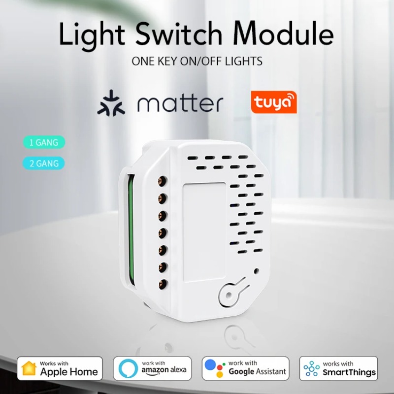 โมดูลสวิตช์ไฟ Matter แบบ 2 ช่อ - Smart Relay Tuya บทวิจารณ์และราคา