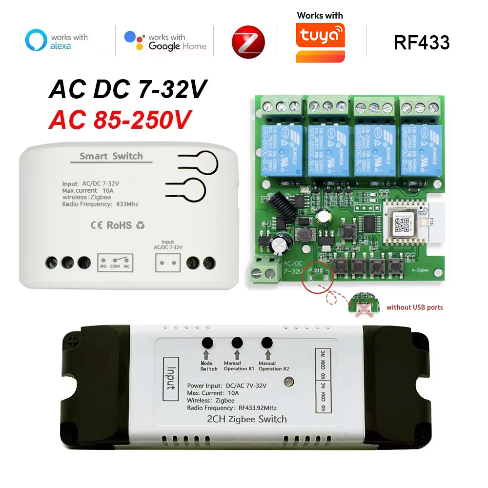 สวิตช์ซิกบีแบบ Dry Contact Sma - Tuya 4 Channel บทวิจารณ์และราคา