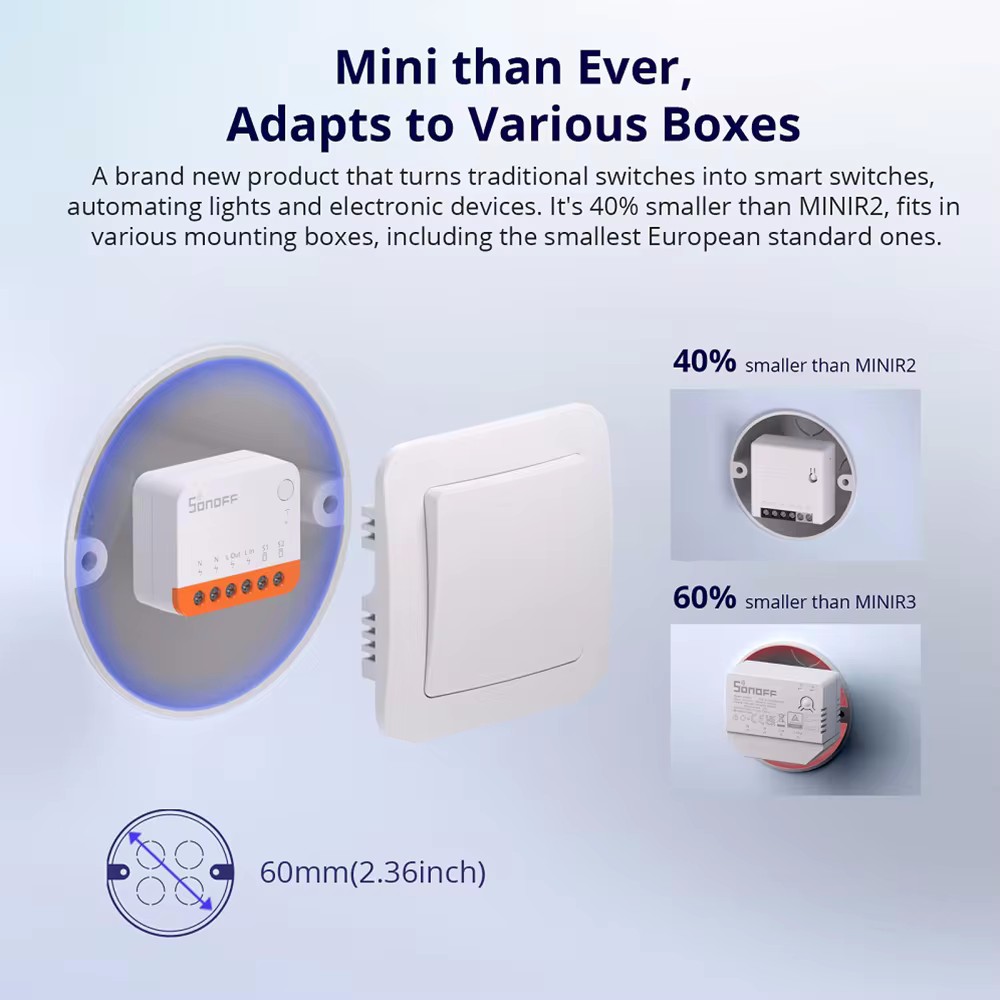 สวิตช์ไวไฟอัจฉริยะ SONOFF Mini - Sonoff Mini R4 บทวิจารณ์และราคา