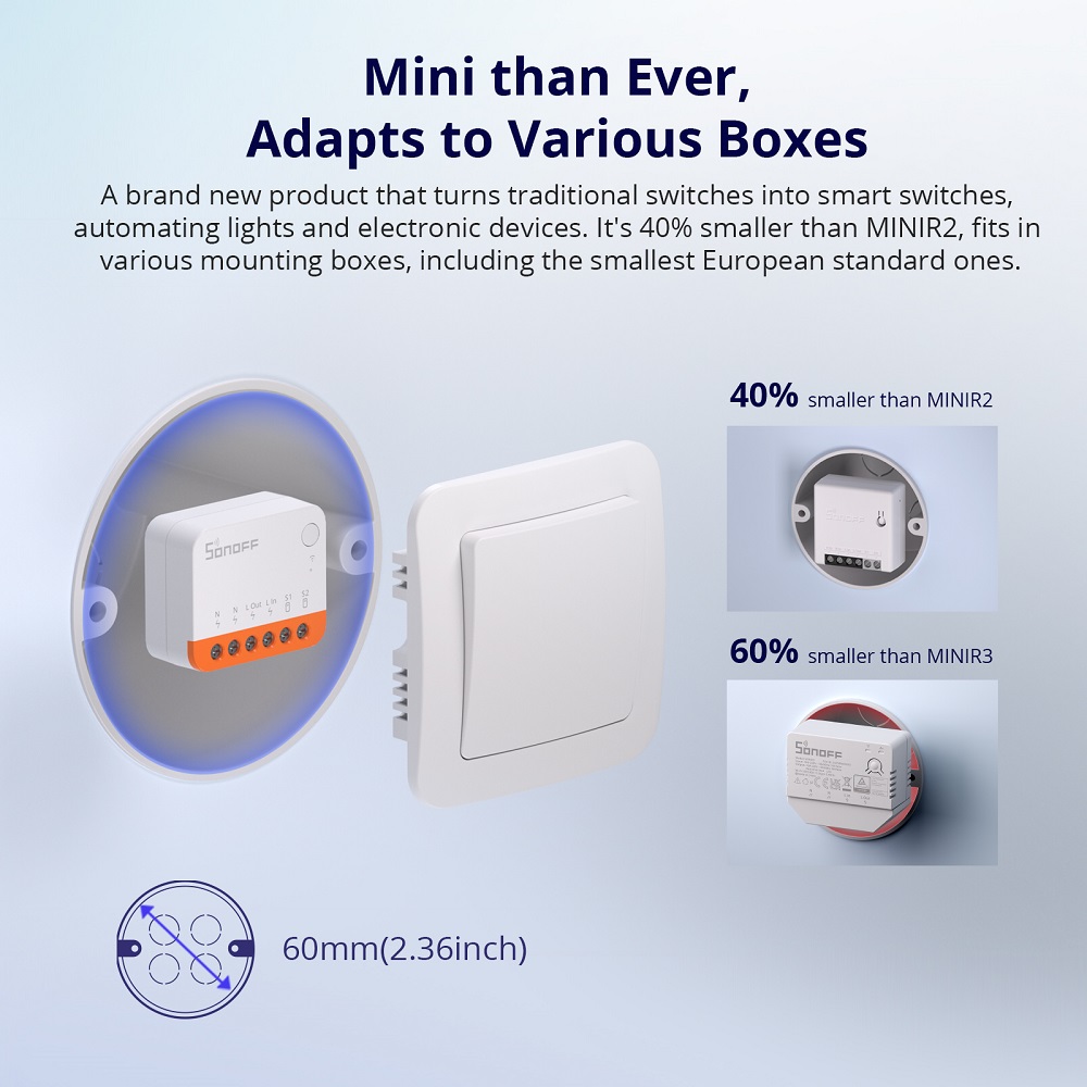 สวิตช์อัจฉริยะ Sonoff Mini R4  - Sonoff บทวิจารณ์และราคา